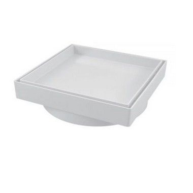 Estrela Ralo Invisivel Quadrado 15x15cm Cor: Branco Material: PVC