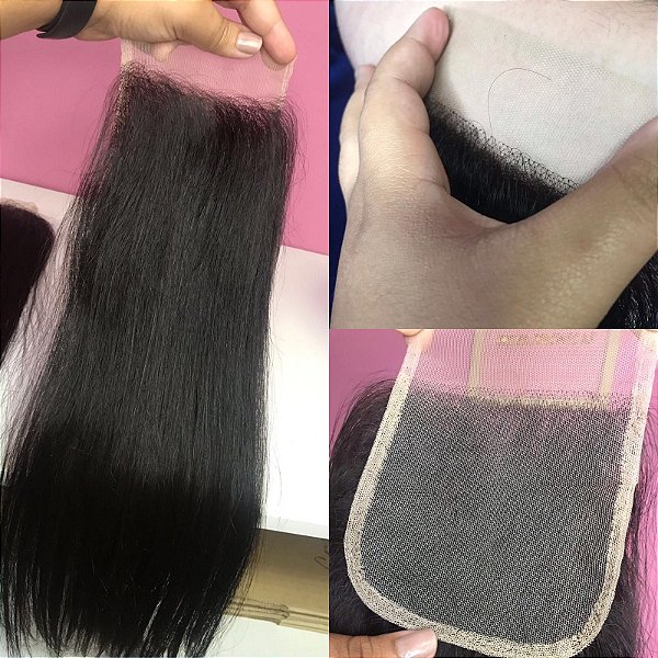 TOP CLOSURE HUMANA LISA 45CM (  150% DENSIDADE ) - TELA TRANSPARENTE