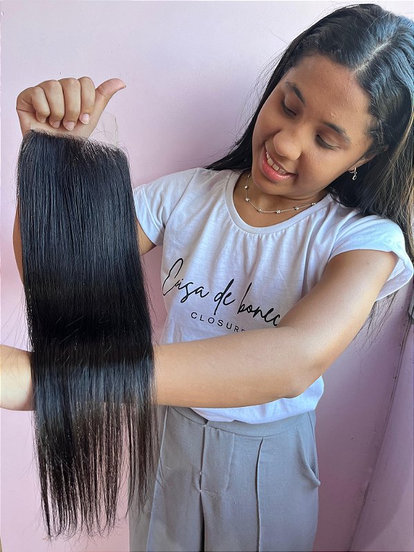 TOP CLOSURE 10X10 HUMANA LISA 45CM ( Tela Transparente)