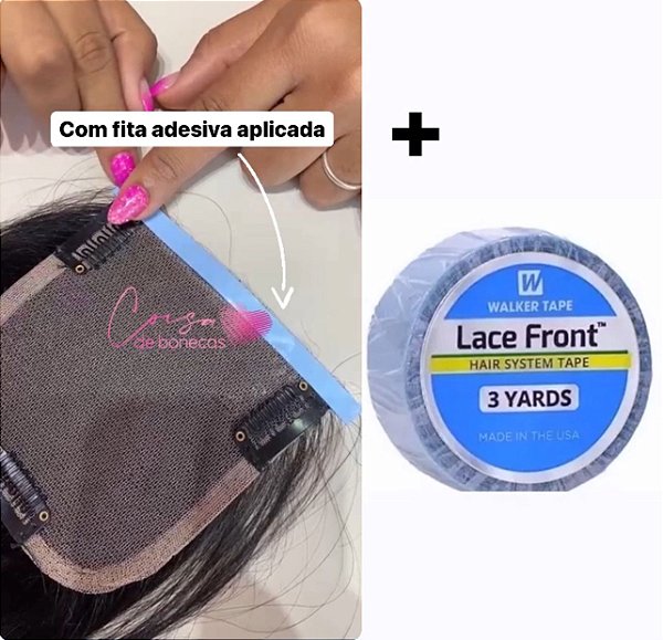 TOP CLOSURE LISA 45CM C/ TIC TAC + FITA ADESIVA APLICADA + FITA ADESIVA EXTRA