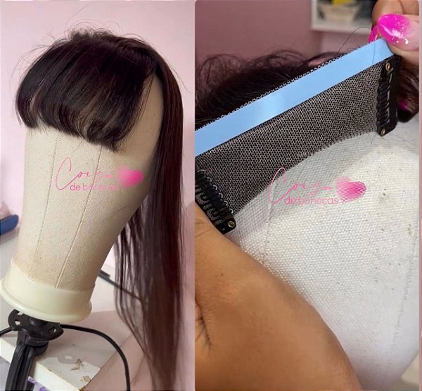 TOP CLOSURE LISA C/ FRANJA 45CM C/ TIC TAC + FITA ADESIVA