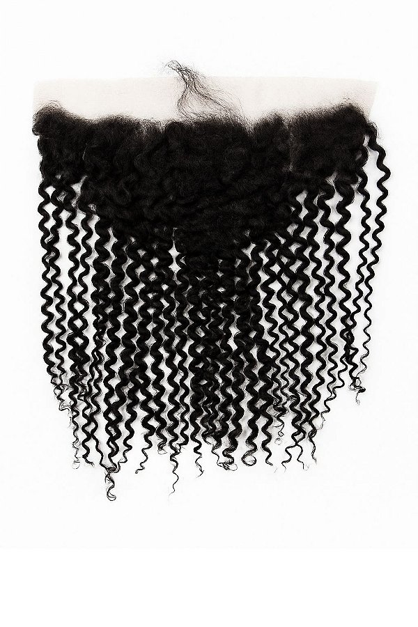 FRONTAL CLOSURE ORELHA A ORELHA HUMANA CRESPA  45 cm