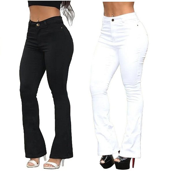 Kit 2 Calças Jeans Feminina Flare
