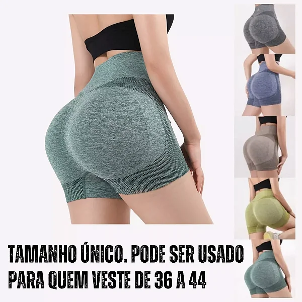 Kit com 6 Shorts Feminino Empina Bumbum Preto