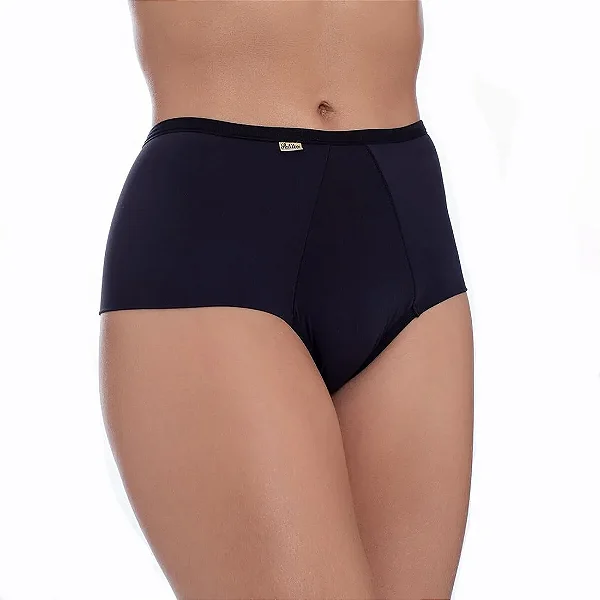 Kit Com 3 Unidades Calcinha Modeladora Cintura Alta em Microfibra com Costura Dupla Central Confortavél