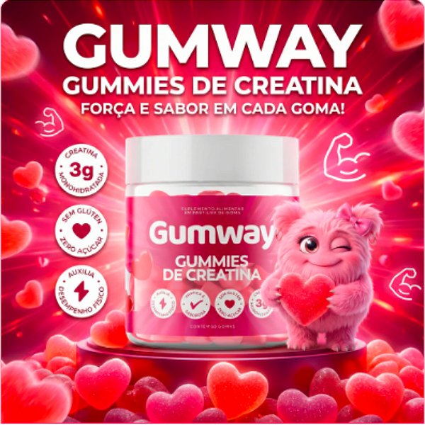 Creatina Monohidratada Gumway Frutas Vermelhas