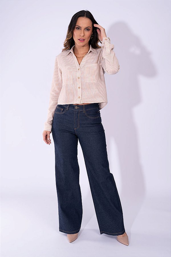 WIDE LEG BORDADO BOLSO TRASEIRO