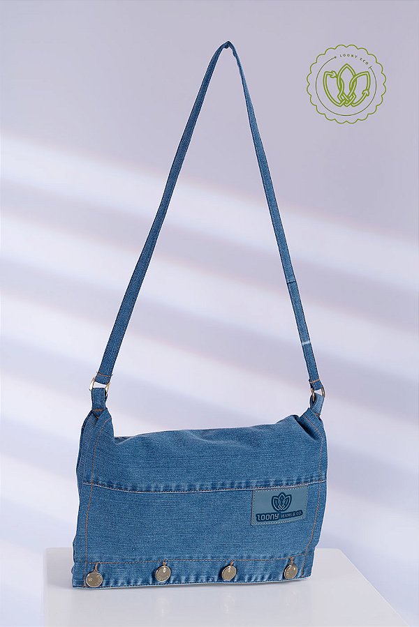 Bolsa Baguete Botões Denim (Upcycling)