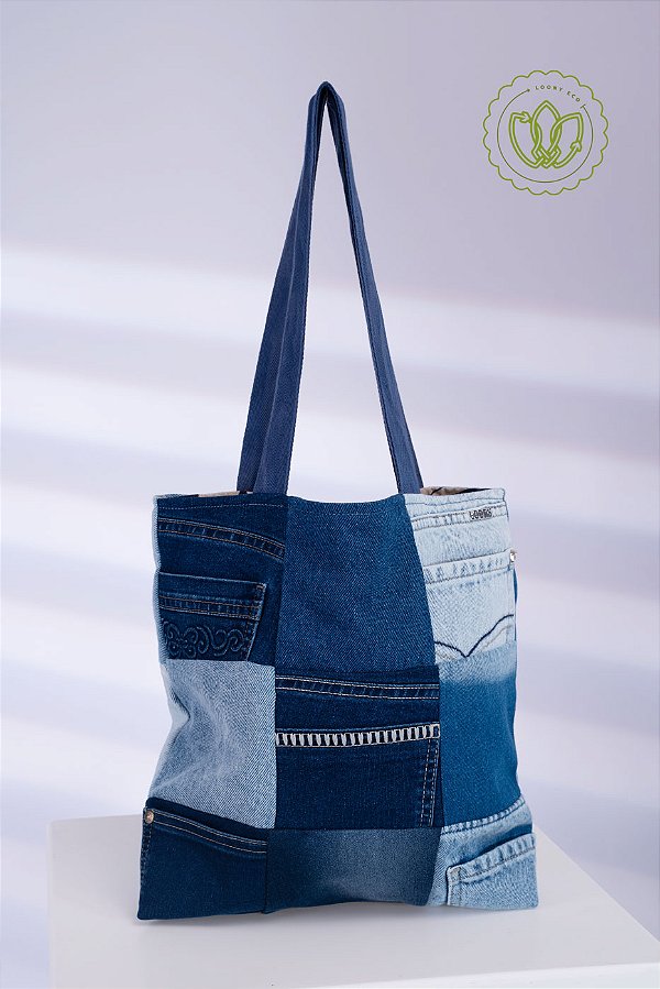 Bolsa Tote Patch Bolsos Indigo (Upcycling)