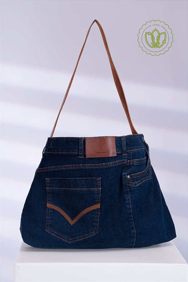 Bolsa Hobo Denim Caramelo (Upcycling)