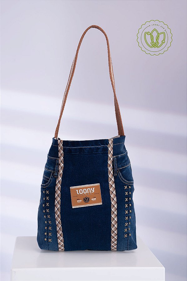Bolsa Shoulder Denim Trançado (Upcycling)