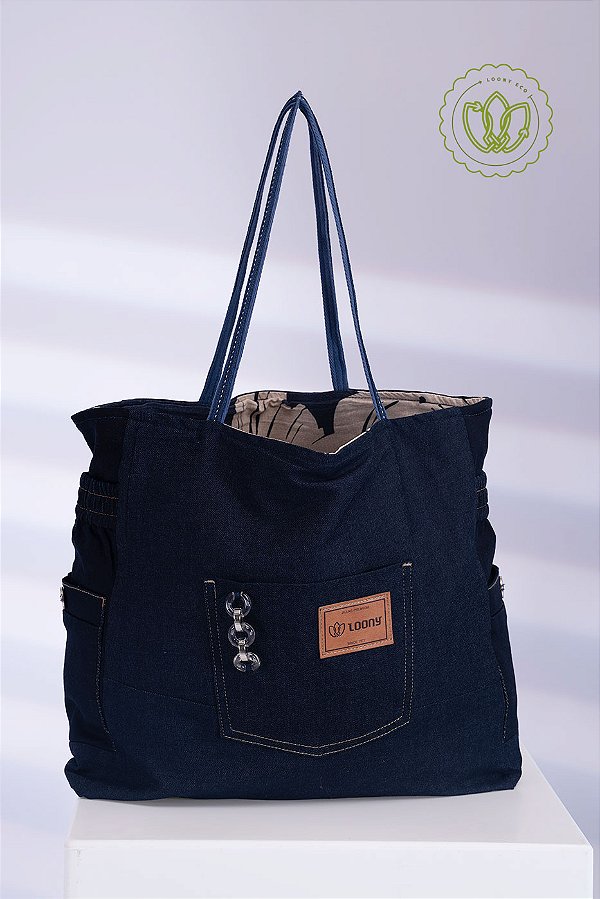 Bolsa Tote Indigo Argolas (Upcycling)