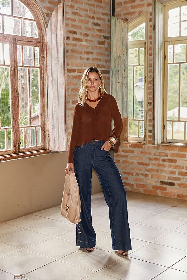 WIDE LEG ILHOS E TRANCAS