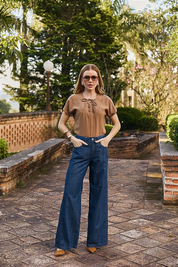 WIDE LEG JEANS NERVURA LATERAL