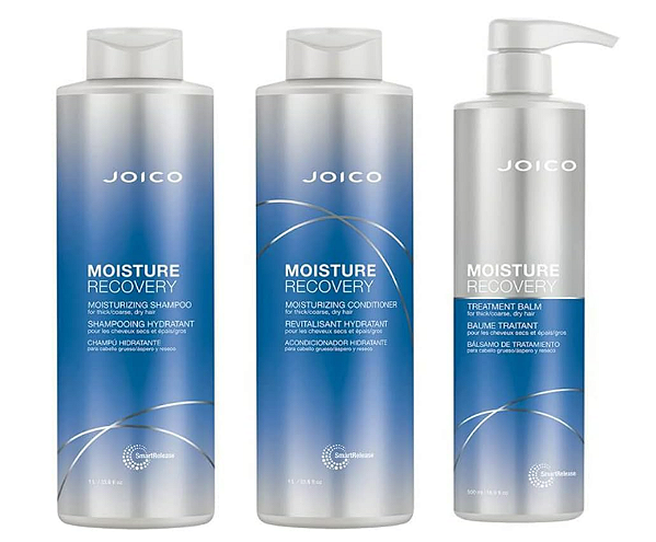 Kit Joico Moisture Recovery – Shampoo 1L + Condicionador 1L + Máscara 500ml