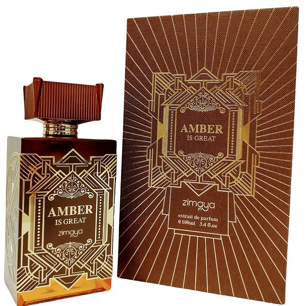 Perfume Zimaya Amber Is Great Marrom Extrait De Parfum 100ml