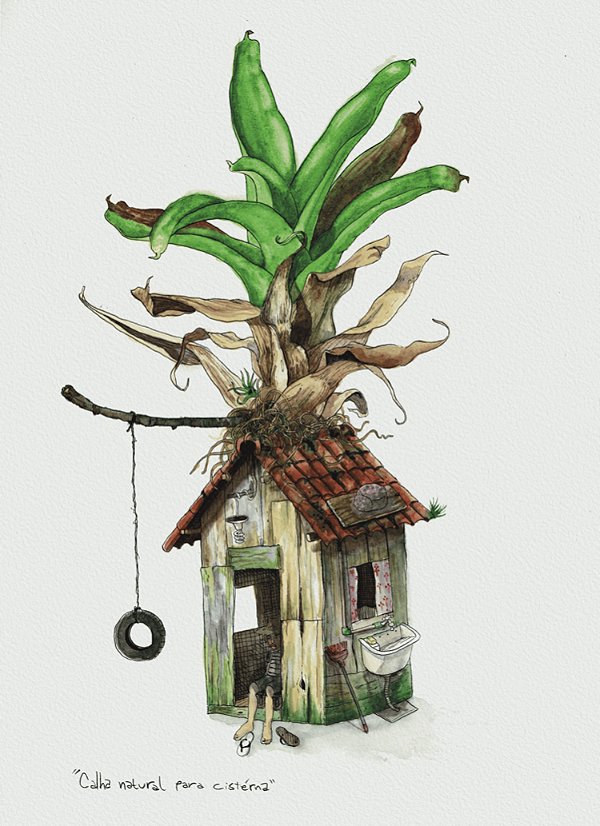 Calha natural para cisterna