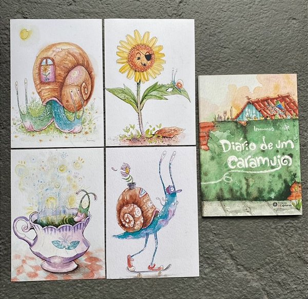 4 Posters "série 2" + livro diário de um caramujo