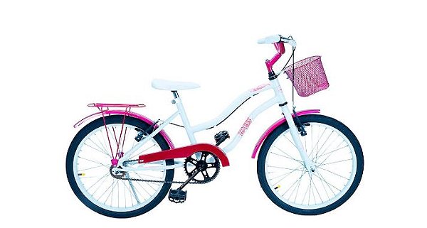 BICICLETA FORSS ARO 20 HELLO BRANCO ROSA