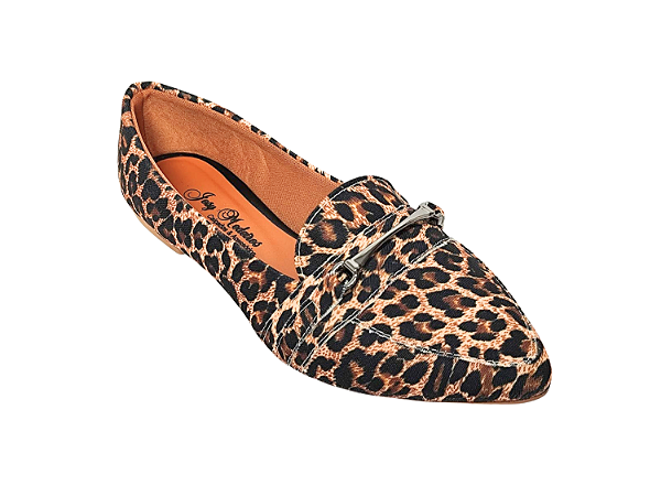 Sapatilha Slipper Onça Animal Print com Fivela