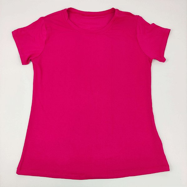 T-SHIRT LISA SEM ESTAMPA - ROSA PINK, Atacado Tshirt