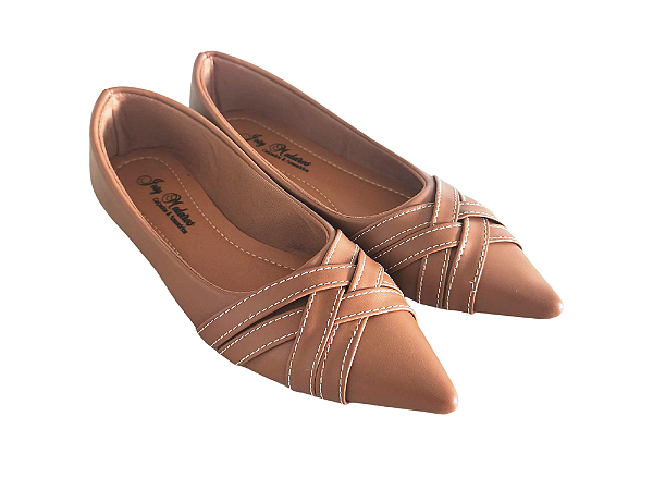 Sapatilha Alongada Caramelo Trançada