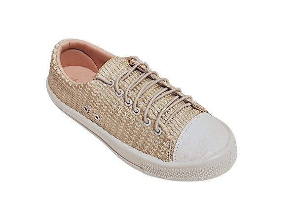 Tênis Confort Dourado com Detalhes