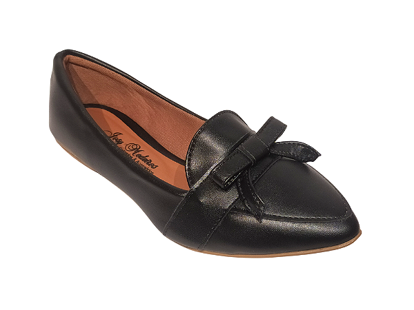 Sapatilha Slipper Preta com Lacinho