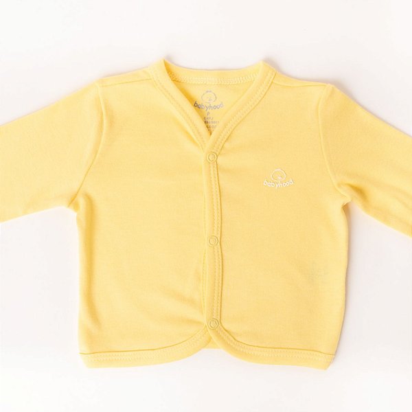 Casaco de Bebê Amarelo de Algodão - Body de Bebê feito com amor e cuidado.