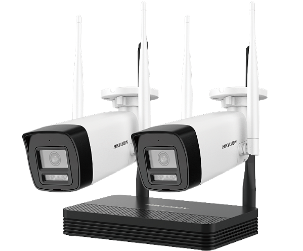 NKS422W0H - HIKVISION COM GRAVADOR 04 canais + 02 Cameras Wifi Bullet 2MP H.265 externas