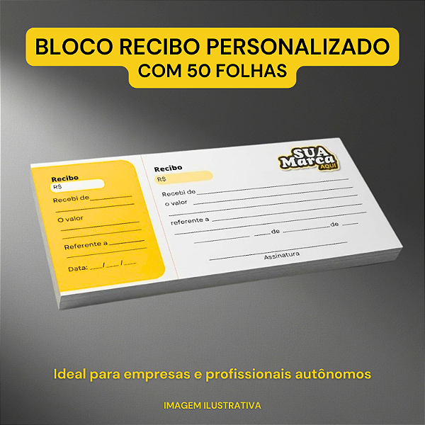 Bloco recibo 10x21 cm - Personalizado