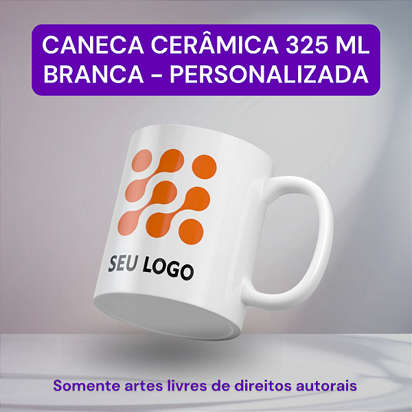 Caneca Cerâmica Branca 325 ml - Personalizada