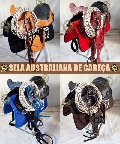 Sela australiana tradicional de cabeça para passeio - Segura para crianças e adultos
