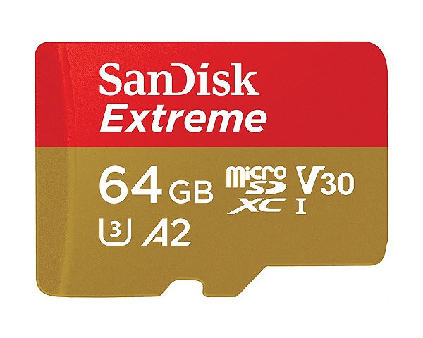 Cartão de Memória SanDisk Extreme MicroSDXC UHS-I 64GB