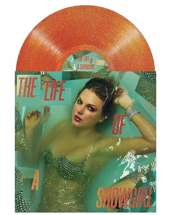 Taylor Swift – The Life Of A Showgirl (Vinil Laranja Translúcido com Glitter Dourado "Perfume de Baunilha e Suor") – LP