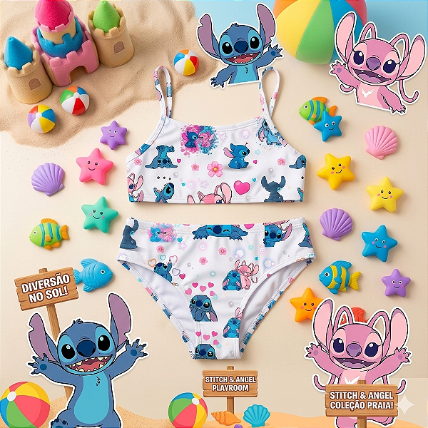 Biquíni Infantil Stitch e Angel De Sol a Mar