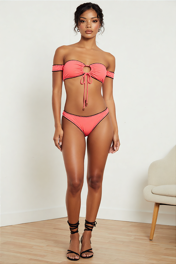 Biquíni Ciganinha Rosa Neon Alice (calcinha fechada)