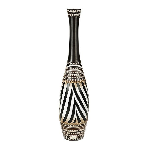 Vaso Decorativo Marrom Listrado Zebra 49cm