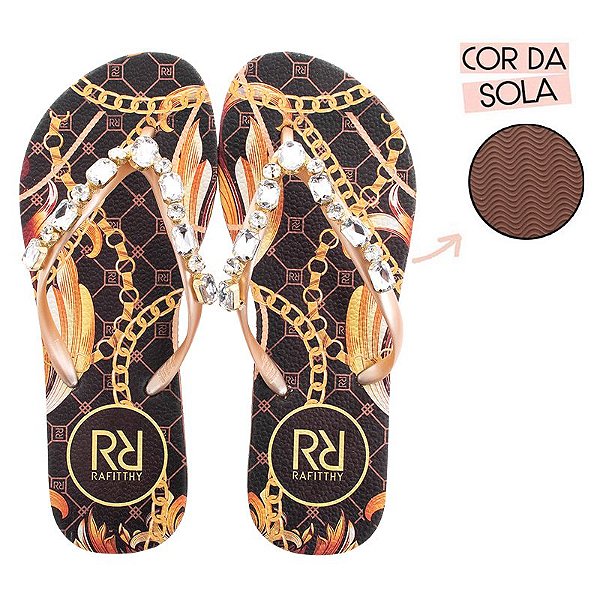 Chinelo rafitthy com pedras Clearance