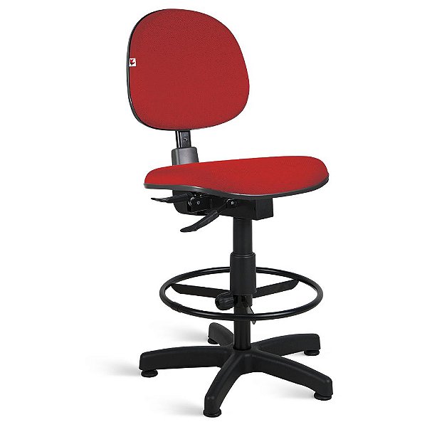 Cadeira Caixa Executiva Back System Tecido Vermelho