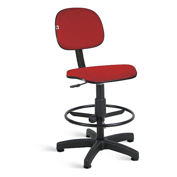 Cadeira Caixa Alta Secretária Tecido Vermelho