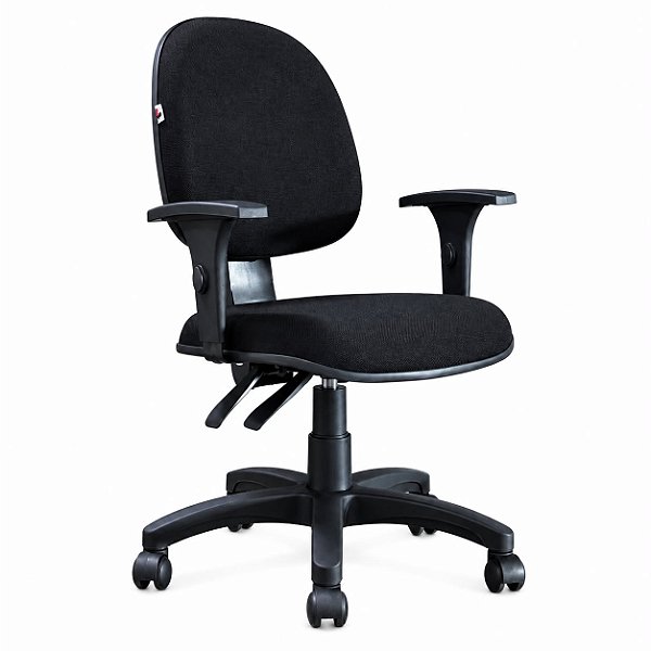 Cadeira AM Executiva Back System Braço Regulável Tecido Preto