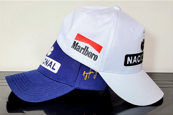 Combo - Boné Ayrton Senna Branco e Azul