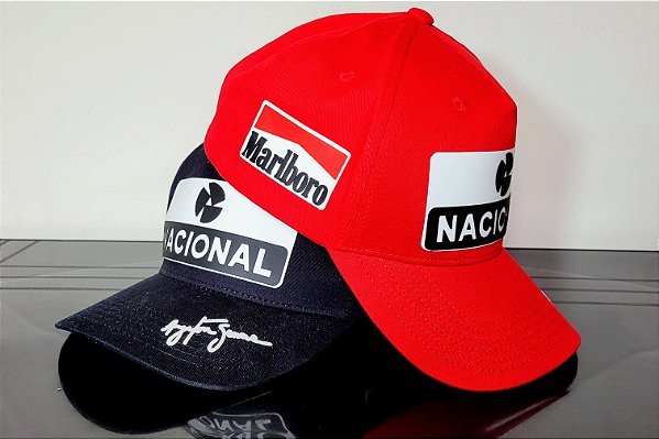 Combo - Boné Ayrton Senna Preto e Vermelho Passion