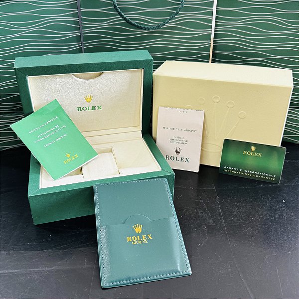 Caixa de Relógio ROLEX personalizada com manual, certificado, contra caixa, cartão magnético, Tag completa