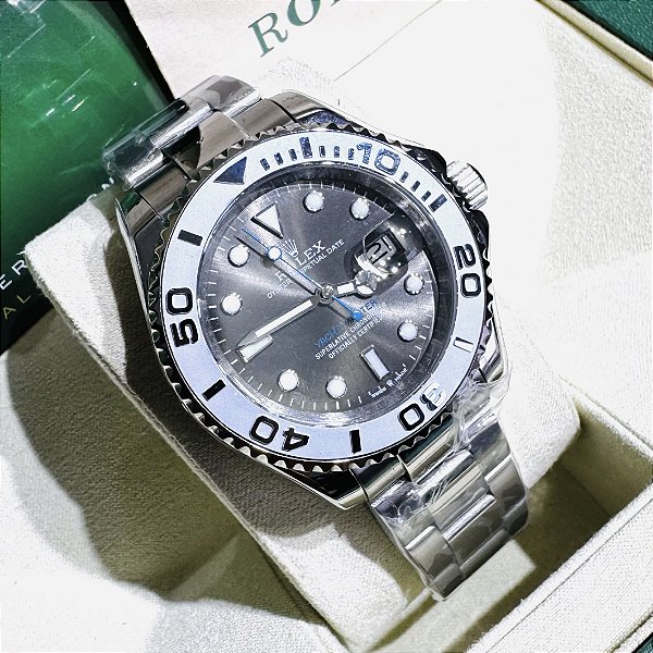 Relógio masculino linha Premium modelo Yacht-Master automático Pulseira de aço inoxidável oyster 904l a prova d’água 40m