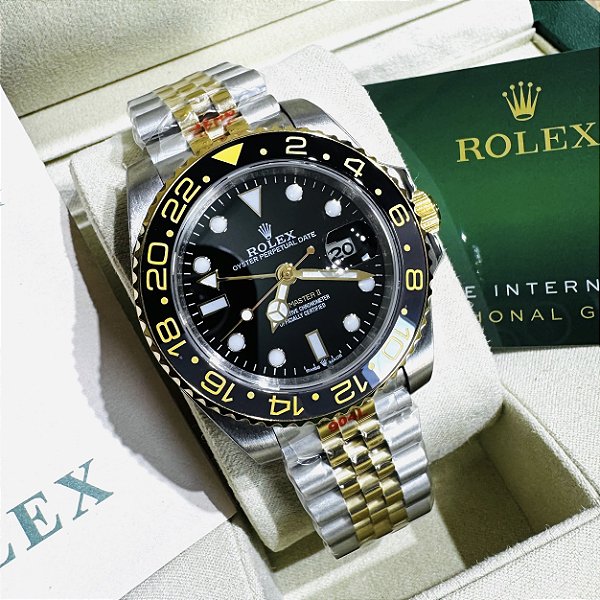 Relógio masculino linha Premium modelo Gmt-Master II automático Pulseira de aço Jubileu 904l a prova d’água 40m
