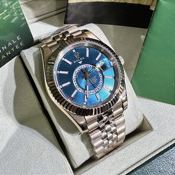 Relógio masculino linha Premium modelo Sky-Dweller automático Pulseira de aço inoxidável Jubileu 904L a prova d’água 40m