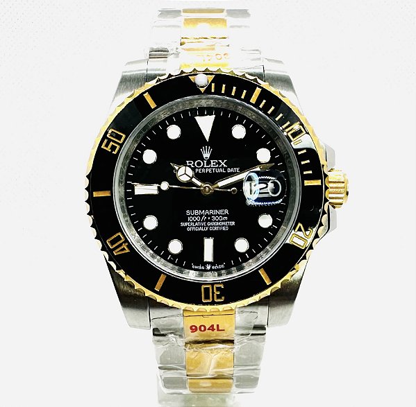 Relógio masculino linha Premium Submariner Automático Pulseira de Aço inoxidavel Oyster 904L A prova d’água
