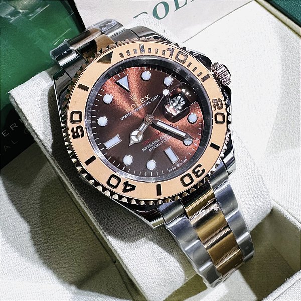 Relógio masculino linha Premium modelo Yacht-Master automático Pulseira de aço inoxidável oyster 904l a prova d’água 40m